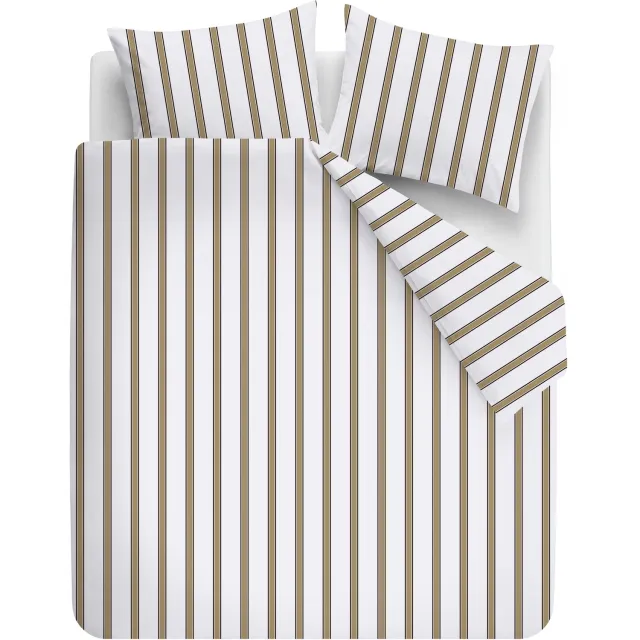 vtwonen Fun Stripe dekbedovertrek - Lits-Jumeaux XL - 260 x 220 cm - Zand
