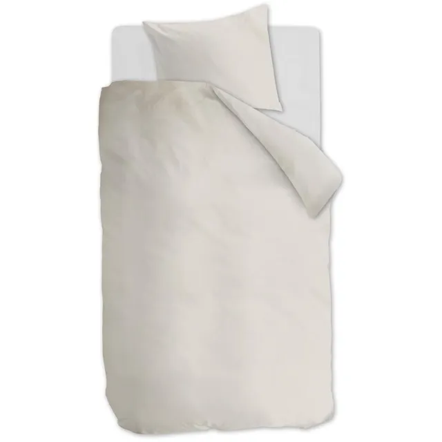 Ambiante Cotton Uni dekbedovertrek - Eenpersoons - 140x200/220 - Gebroken wit