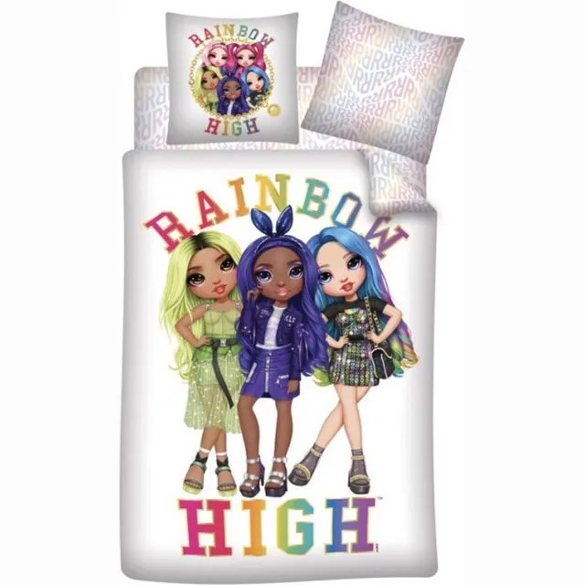 Rainbow High Dekbedovertrek - 140 x 200 cm / 65 x 65 cm - Hoeslaken 90 x 200 cm - Polyester Wit