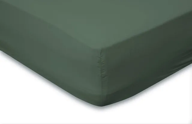 Eleganzzz Hoeslaken Katoen Perkal 35cm Hoekhoogte - Grenat Green - hoeslaken 90x200cm - Hoeslakens - Eenpersoons