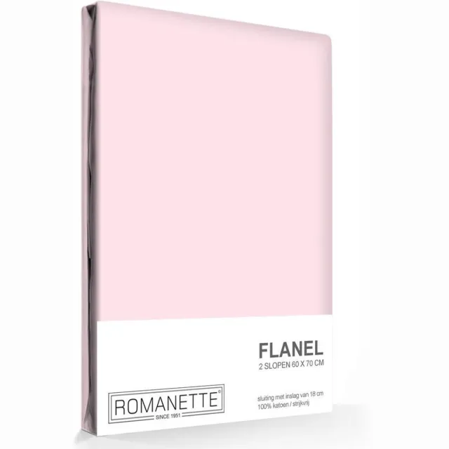 Romanette flanellen kussenslopen (set van 2) - Roze - 60x70 cm