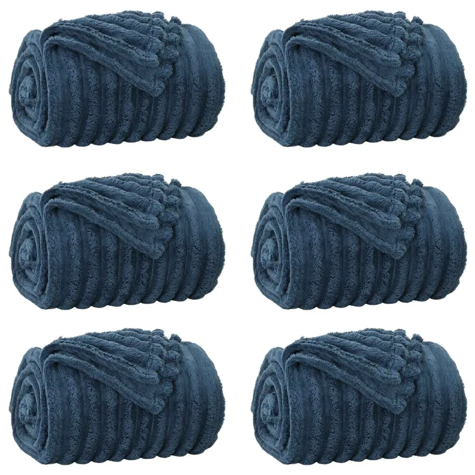 vidaXL Kleden 6 st Marineblauw 270 x 240 cm 9,21 kg Fleece