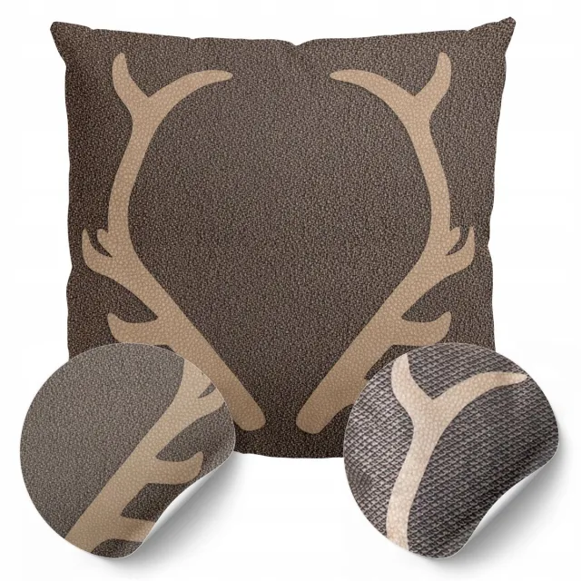 DOMAREX Kerst Kussenhoes 45x45 cm - Zachte Velours met Hertenprint Red