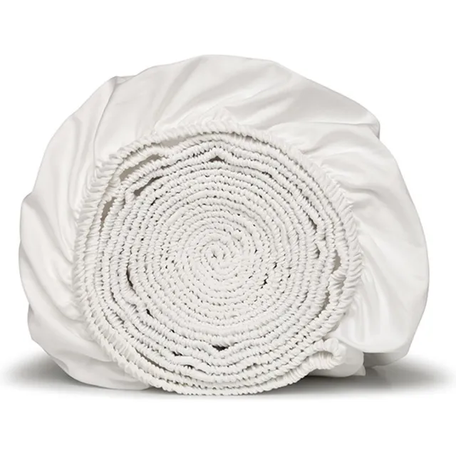 Yodormi Hoeslaken - 100% biologisch katoen - Satijnweving - Premium enkeldraads - Elastiek rondom - Wit - 90x200x30