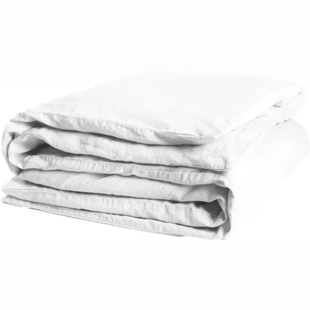 Yumeko dekbedovertrek gewassen linnen wit (zonder slopen) - Biologisch & ecologisch Pure White