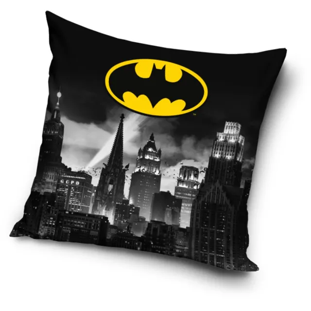 Carbotex Decoratieve Kussensloop Batman 40x40 cm - Zacht Microvezel Zwart