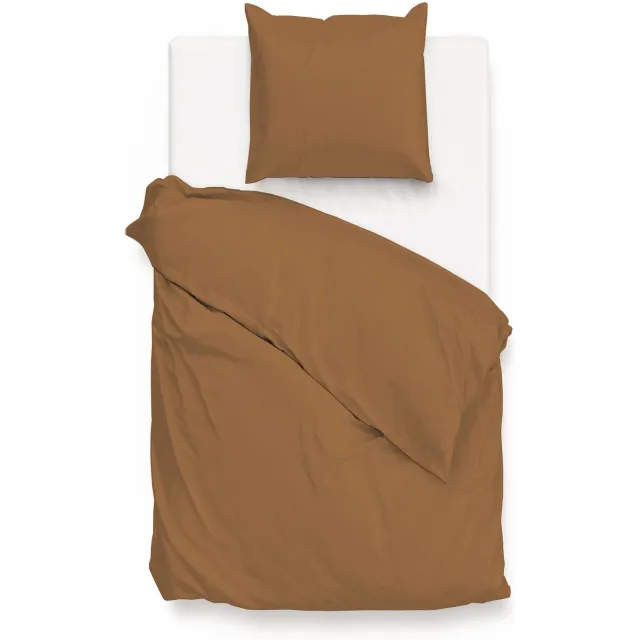 Zohome Satinado Dekbedovertrek - Cognac Brown Zwart, Blauw, Groen, Bruin, Taupe, Grijs, Antraciet