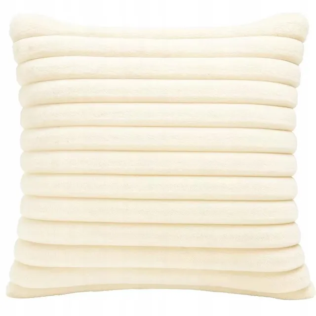 Fitizzio Pluche Kussenhoes 40x40 cm - Gestreept & Decoradeep - Crème