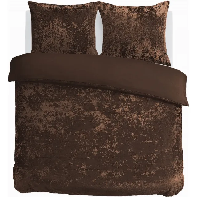 Velvet Couture Dekbedovertrek - 240x200/220 - Crushed Velvet - Chocolade Bruin
