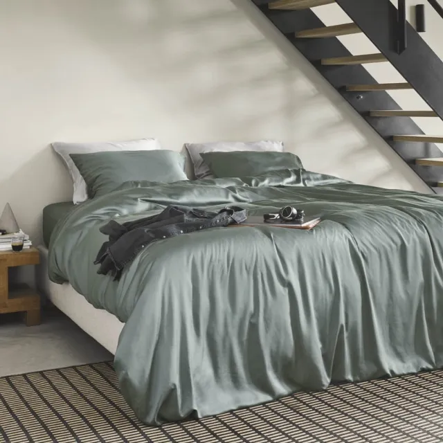 KOALA HUG Dekbedovertrek 100% Tencel lyocell, woud groen 200x220 + 2 kussenslopen 60x70 - Temperatuurregulerend | Ventilerend & Absorberend | Anti-allergie & Hypoallergeen | Zacht voor huid & haar | 100% Plantaardig | Plasticvrij woudgroen