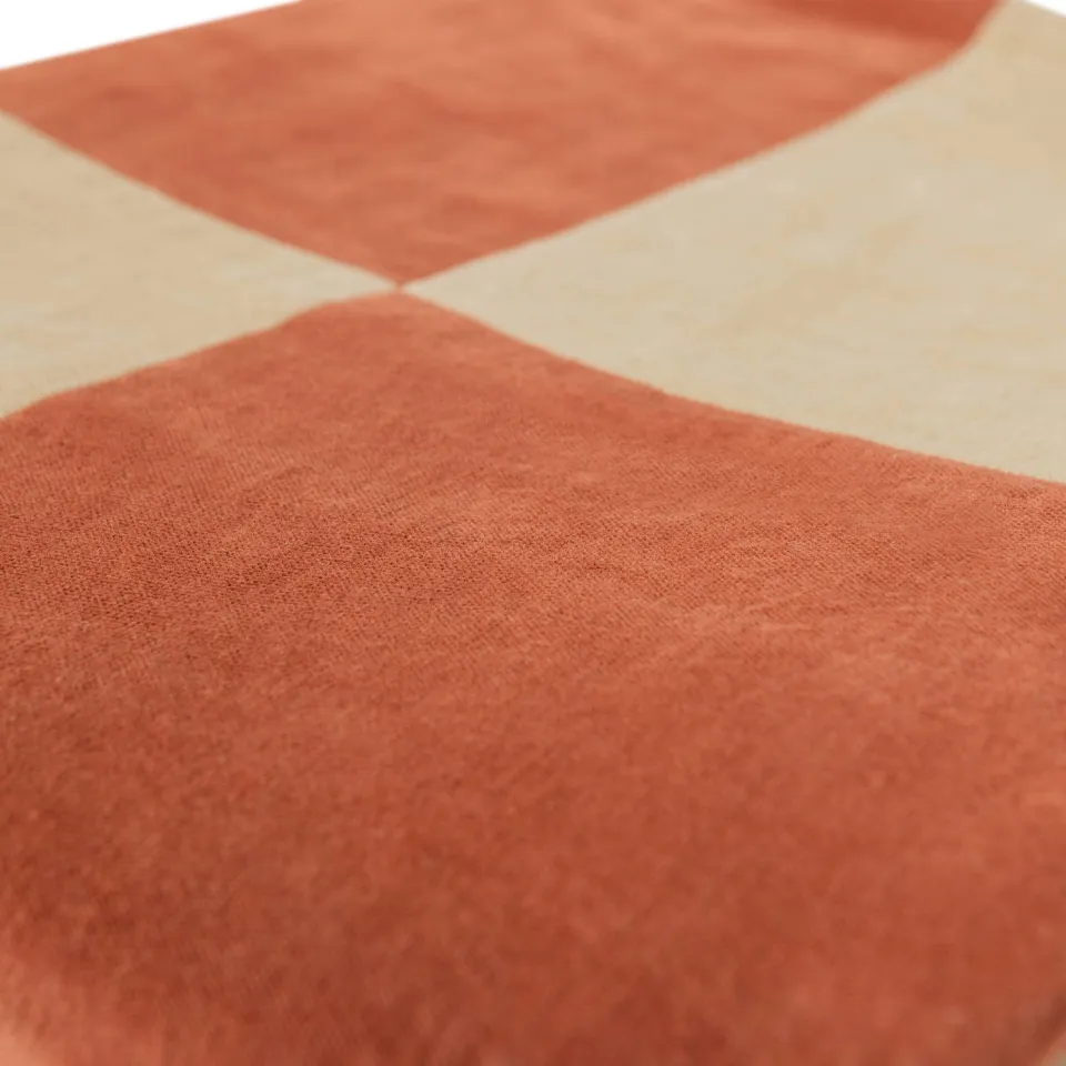 WOOOD Zena plaid roestbruin/beige, foto 4