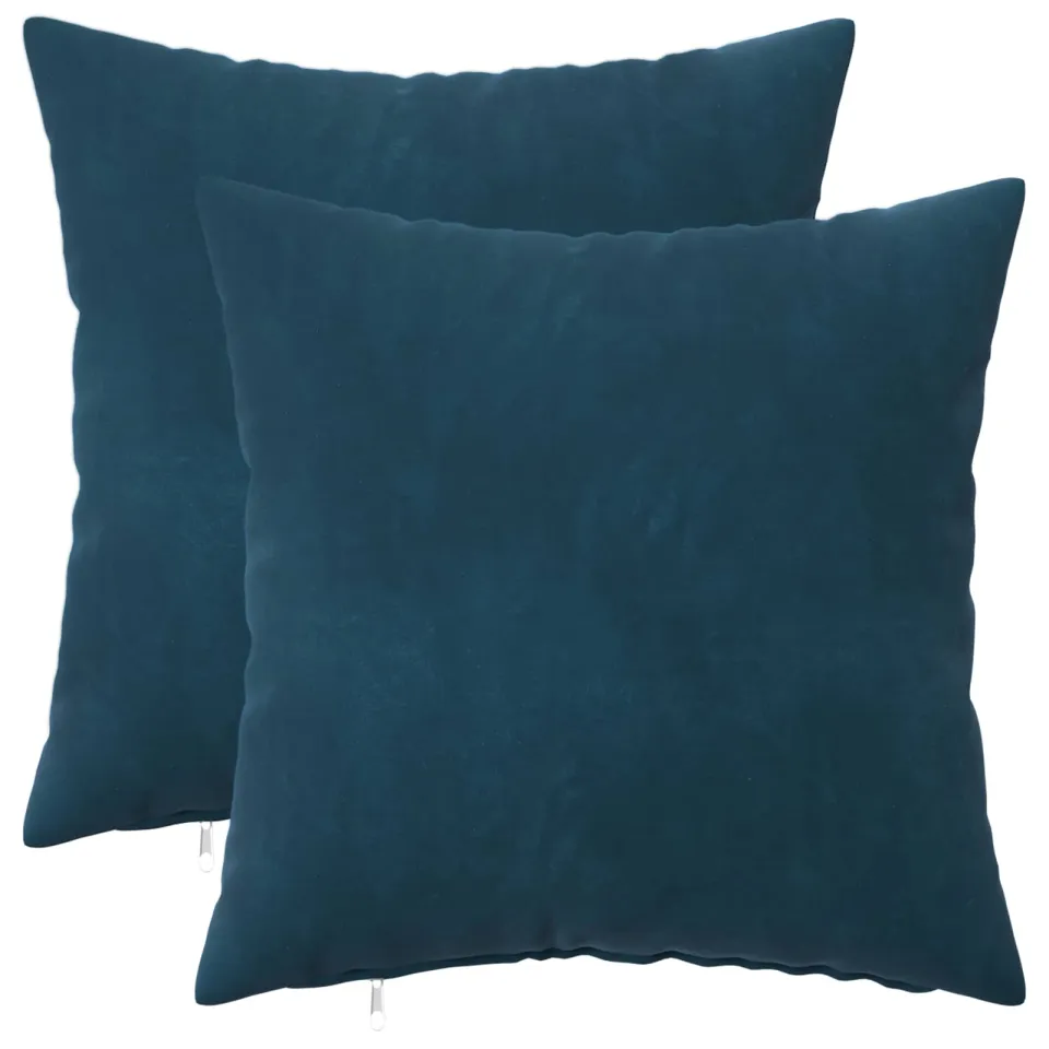 vidaXL Kussensloop 2 st HEERLEN Blauw 45 x 45 cm fluweel, foto 3