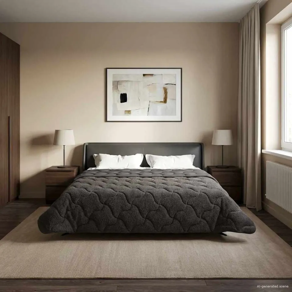 vidaXL Vol jaar dekbed 220 x 260 cm anthraciet, foto 4
