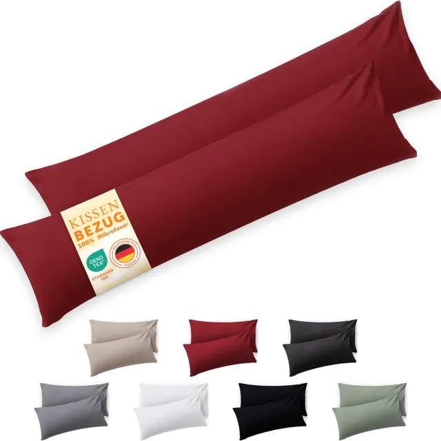 Blumtal Set Van 2 Kussenslopen - Microvezel Kussenhoes - 40 x 145 cm - Rood