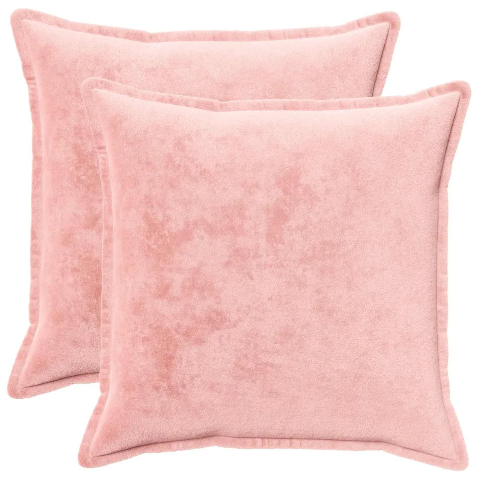 vidaXL Kussensloop 2 st HOUTEN Roze 65 x 65 cm Flanel, foto 3