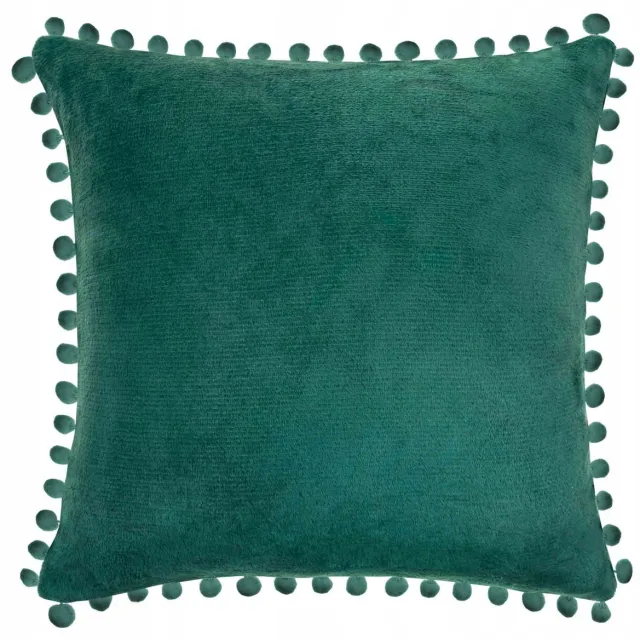 Spod Igły i Nitki Dekoratieve kussensloop 40x40 cm met pompons, flesgroen