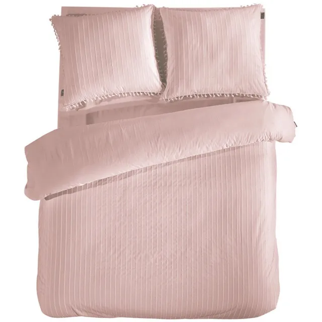 LINNICK Dekbedovertrek Katoen Renforcé Estina - Light Pink - Dekbedovertrek 240x200/220cm - 100% Katoen - Lits Jumeaux - Dekbedovertrekken - Effen Dekbedovertrek Estina roze