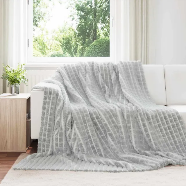 vidaXL Gooi Deken Grijs 270 x 240 cm 1,63 kg Fleece, foto 2