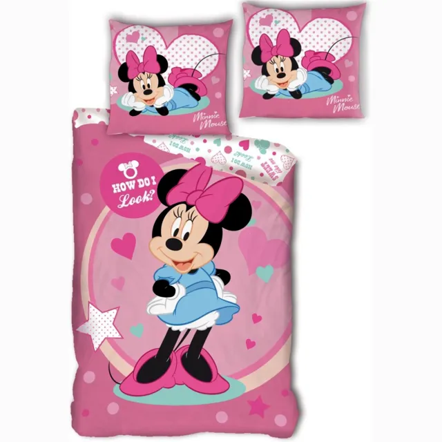 Disney Minnie Mouse Dekbedovertrek How do I look - Eenpersoons - 140 x 200 cm - Polyester Roze