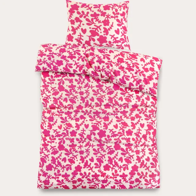 NOUS Kids katoenen dekbedovertrek kinderbed (120x150 cm) Roze