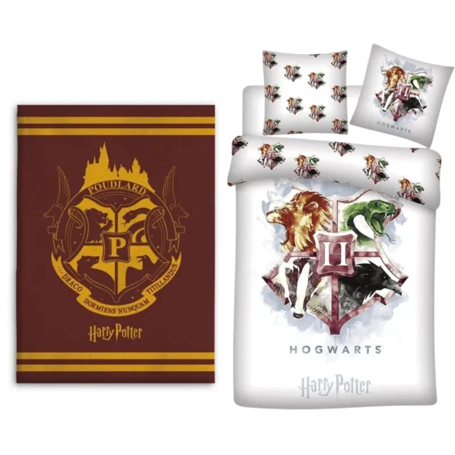Harry Potter slaapkamerset; dekbedovertrek en fleece deken Dekbedset