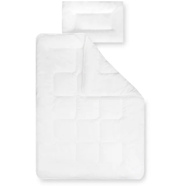 Unyqoos Complete Kinderdekbedset voor Jarenlang Comfort met Kussen, Oeko-Tex, 100x135 + 40x60 cm, Wit