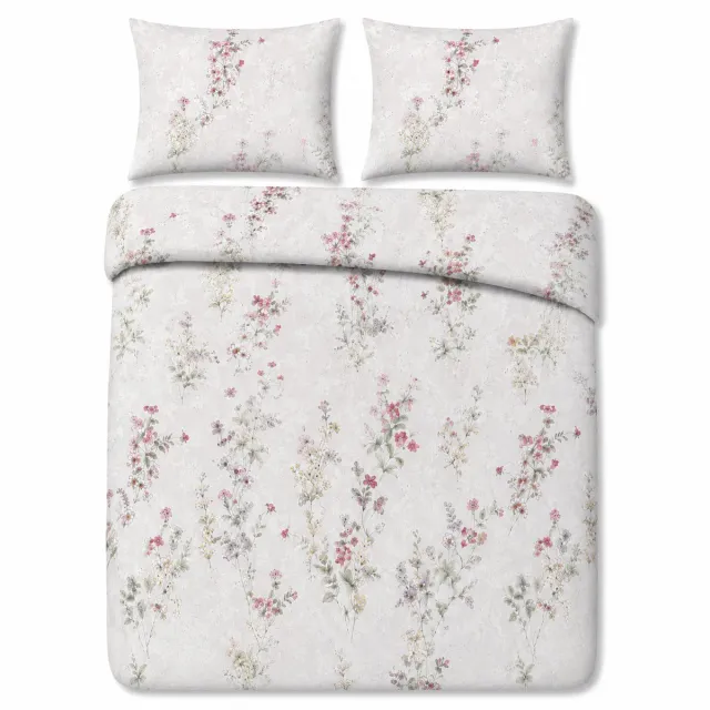 decoware Dekbedovertrek Novara 240x220 cm - Multi - Katoen - Met Kussenslopen - Lits-Jumeaux Grijs