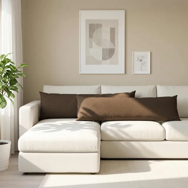vidaXL Kussensloop HEERLEN Taupe 40 x 145 cm Stof, foto 2