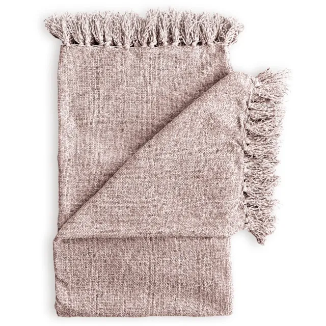 Zohome Plaid Ciniglia - Warme deken voor op de bank - Zacht - 140x200 cm - Roze Shell Nude