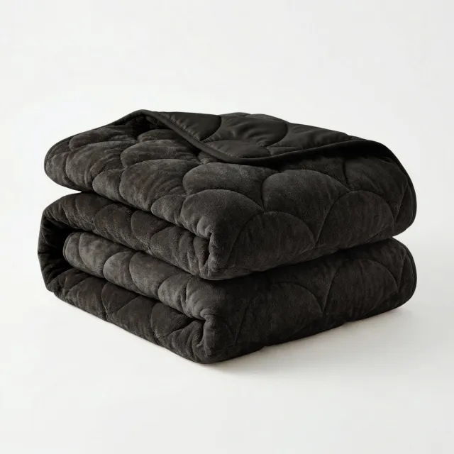 Zydante Dekbed Zonder Overtrek Velvet Chenille - Wasbaar Dekbed - Hoesloos Dekbed - Zachte Fluweel Look - Zwart / 240x200
