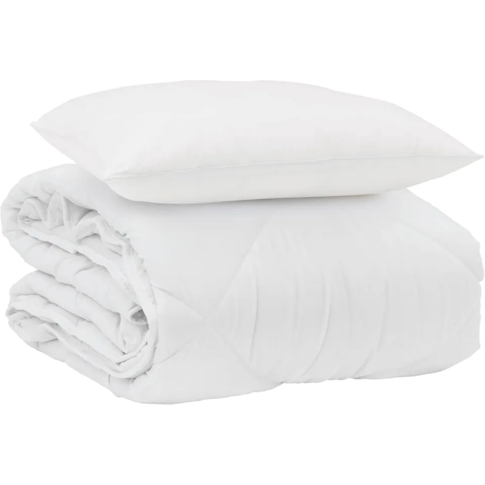 vidaXL Zomer Dekbed met kussen 2 st Wit Microvezel, foto 3