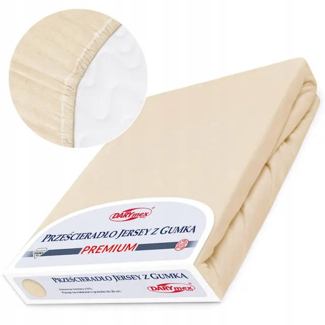 Darymex Jersey Hoeslaken met Elastiek 180x200cm - 170g/m² Katoen Beige