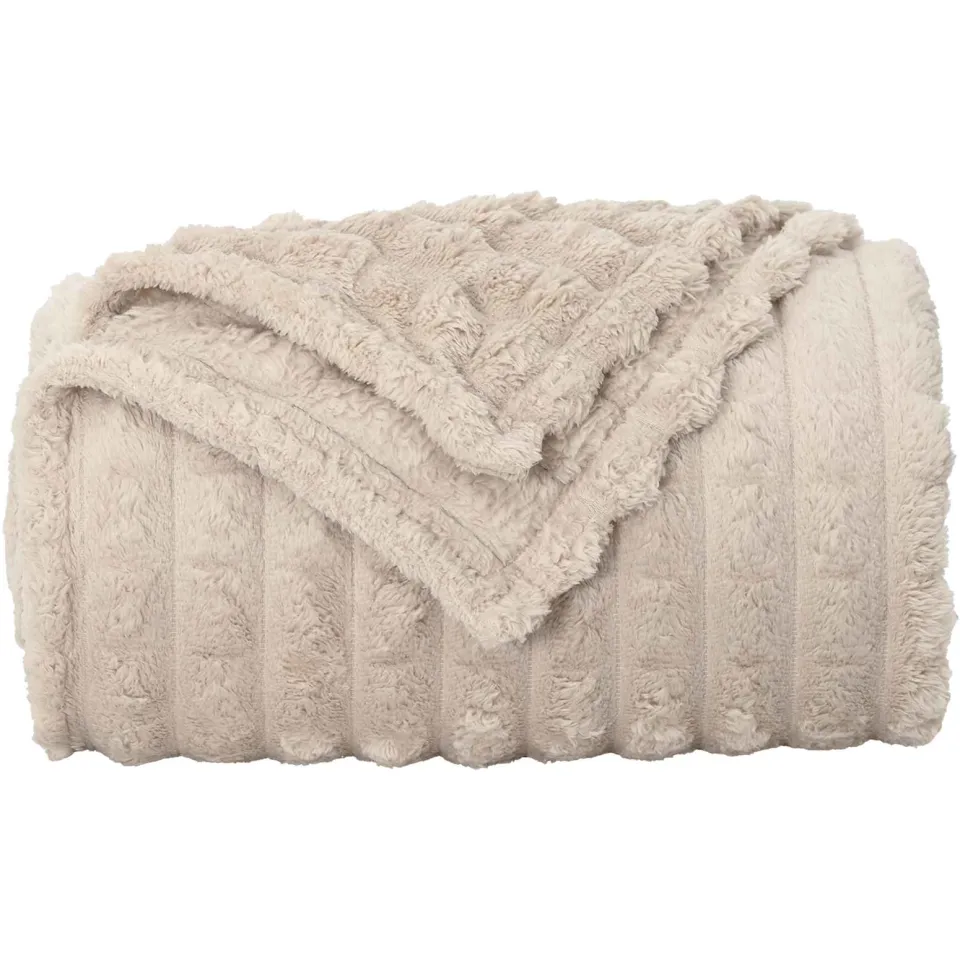vidaXL plaid Beige 150 x 130 cm 0,45 kg Fleece, foto 4