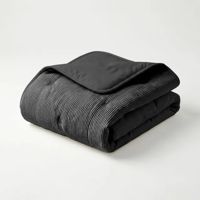 Zydante Dekbed Zonder Overtrek Corduroy - Hoesloos Dekbed - Zacht en Comfortabel – Luxe Uitstraling - Antraciet / 240x200