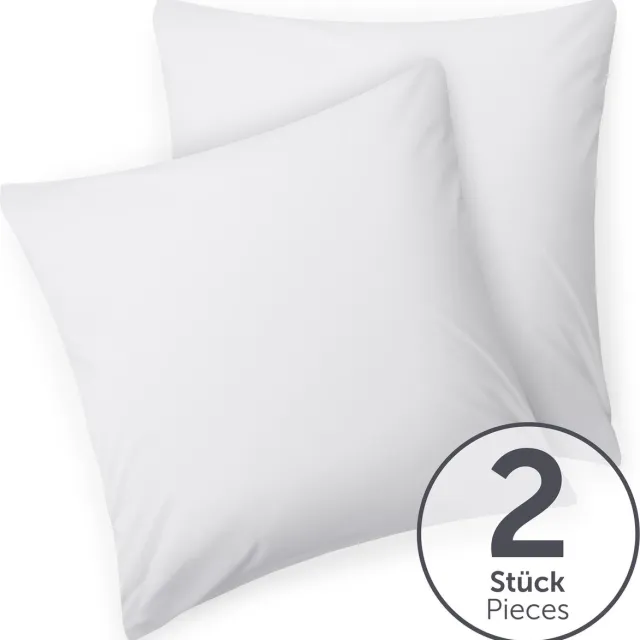 Blumtal Set Van 2 Kussenslopen - Superzachte Premium Jersey Kussenhoes - 100% Katoen - 40 x 40 cm - Wit