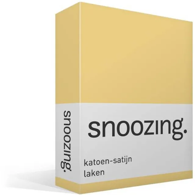 Snoozing Katoen-satijn - Laken - Geel