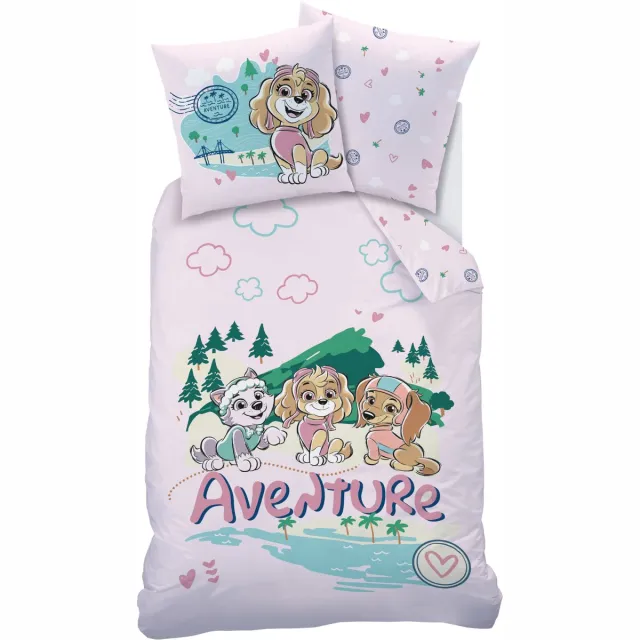 PAW Patrol Dekbedovertrek Voyage - 140 x 200 + 63 x 63 cm - Katoen Roze