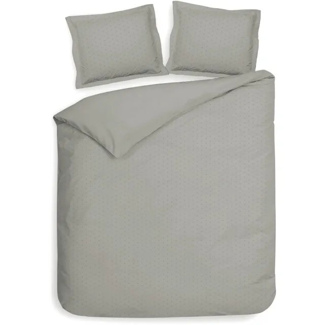 Heckettlane Dekbedovertrek Punto - Bedlinnen met Stippen - Grijs - Dekbedovertrek van 100% Katoen-Satijn, foto 2