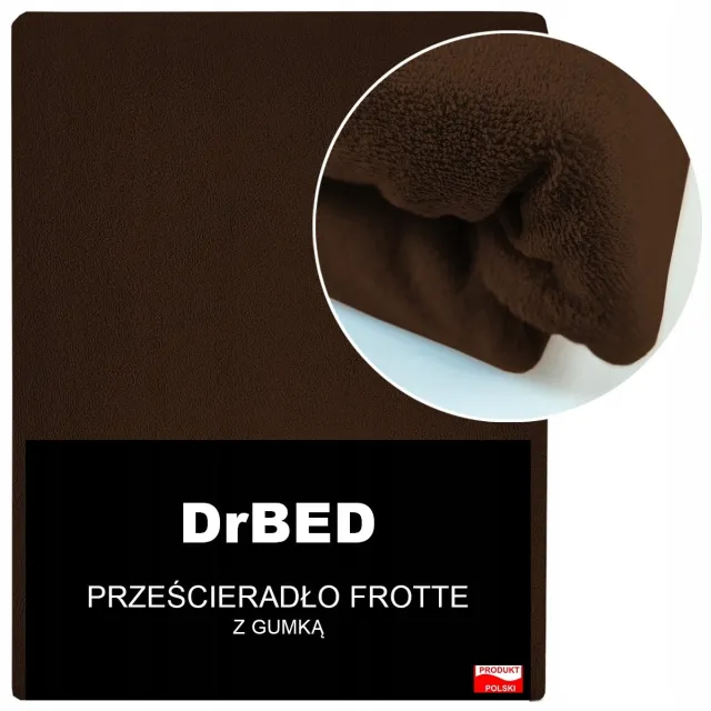 DrBED Hoeslaken Frotte - 180x200 cm - Donkerbruin - Ademend