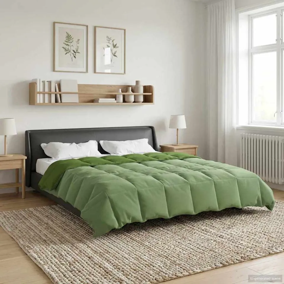 vidaXL Winter Dekbed 240 x 260 cm Winter Microfiber (100% polyester) groen, foto 4