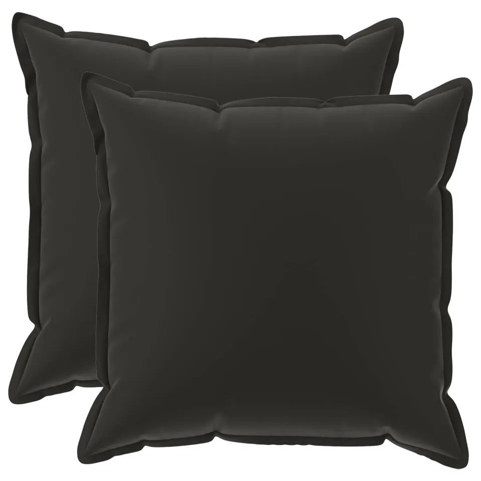 vidaXL Kussensloop 2 st HOUTEN Zwart 70 x 70 cm Polyester, foto 3