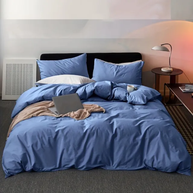 Livano Zacht Dekbed - Dekbedovertrek Inclusief 2x Kussensloop - Beddengoed - 229x229cm - Blauw