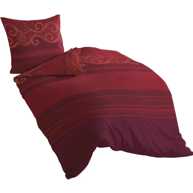 Ibenzoa Luxe Rood Mako-Satijn Dekbedovertrek Set met Kussenhoes