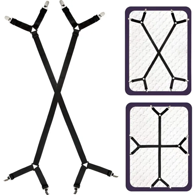 BOTC Lakenspanners - Dekbedclips - Dekbed klemmen - 2 stuks - Stevige klemmen - Verstelbaar - Zwart