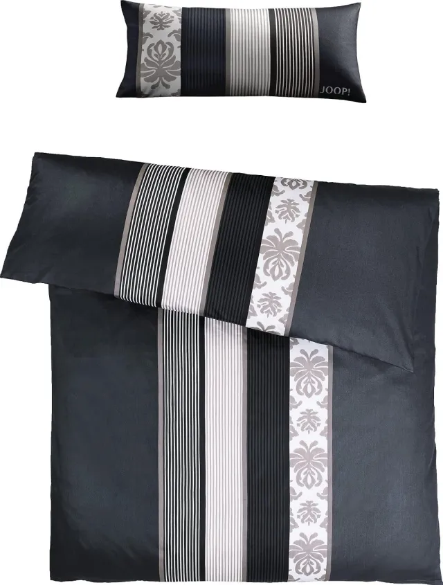 Joop! Maco Satin Beddengoed Ornament Streep 4022 Grijs