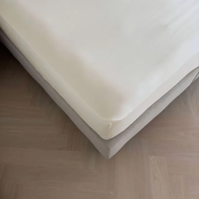 kayori Isis Topper Hoeslaken Egyptisch Satijn - 180x200cm - Hotelkwaliteit 400TC - Matrasdikte 12 cm - Offwhite
