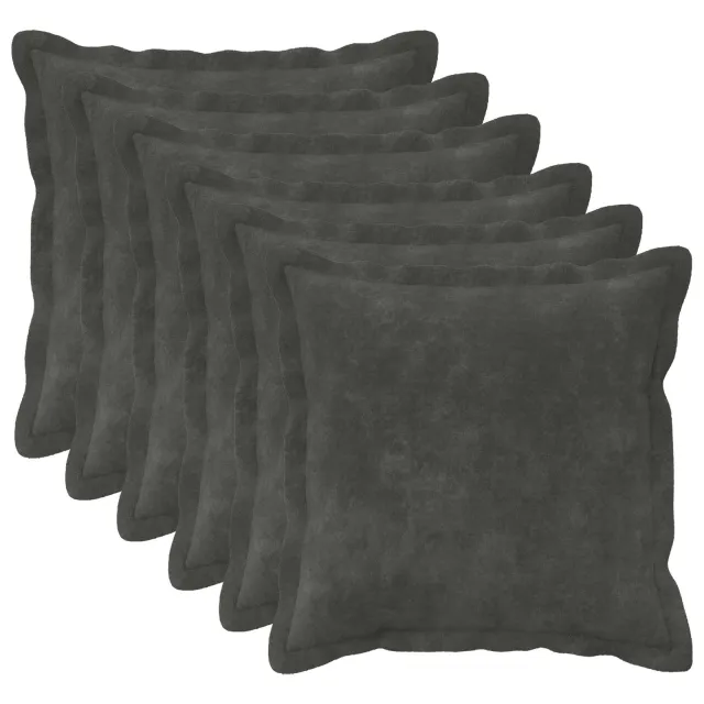 vidaXL Kussensloop 6 st HOUTEN Antracietkleurig 50 x 50 cm Anthraciet