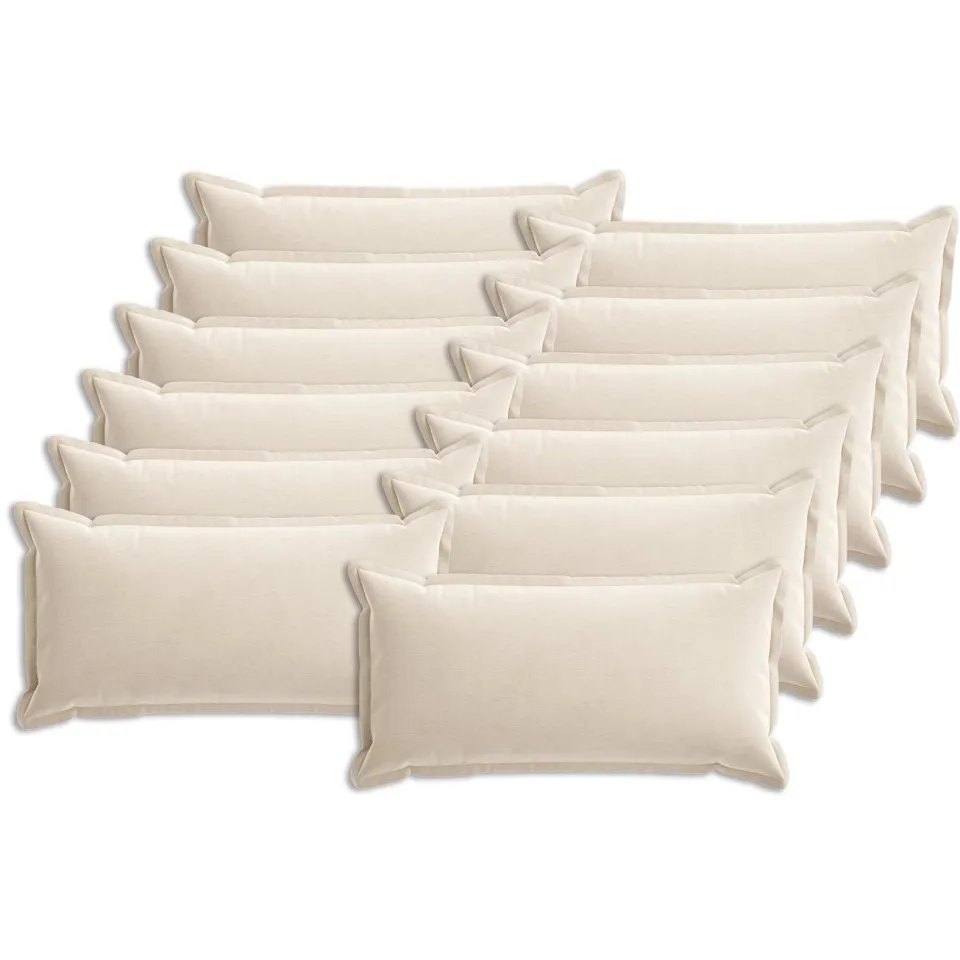 vidaXL Kussensloop 12 st HOUTEN Crèmekleurig 40 x 80 cm Chenille Stof, foto 3