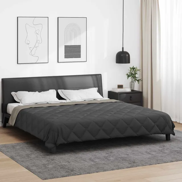 vidaXL Vol jaar dekbed 200 x 220 cm 300 gsm Microvezel Lichtgrijs