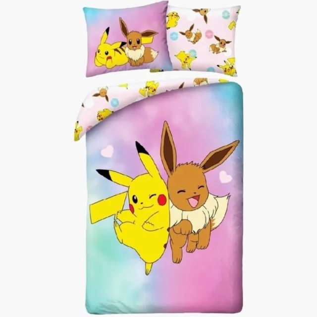 Pokémon Pokemon - keerbare dubblezijdig dekbedovertrek met kussensloop - 140 x 200 cm Rose